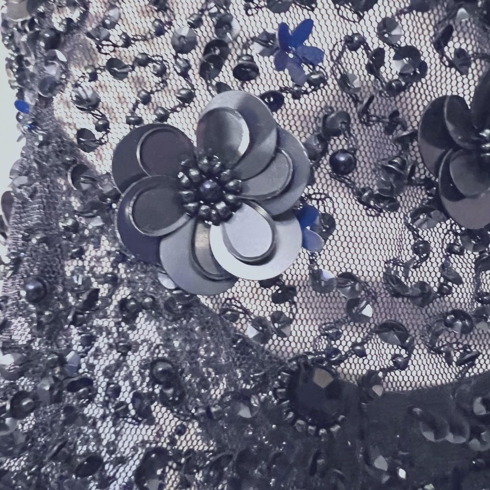 Adrianna Papell Navy Sequin Dress - Picture 11 of 16